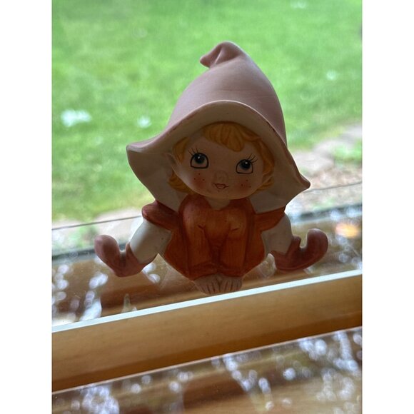 Vintage Homco Ceramic Pixie Elf Figurine Tabletop Sitter - Picture 1 of 5